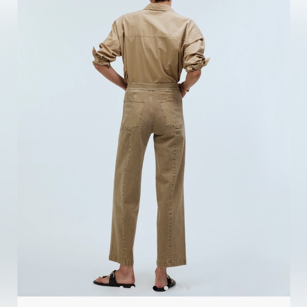Madewell Emmett Wide-leg Crop Pant - Welt Pocket Adition Tan Size 30 - Picture 3 of 7